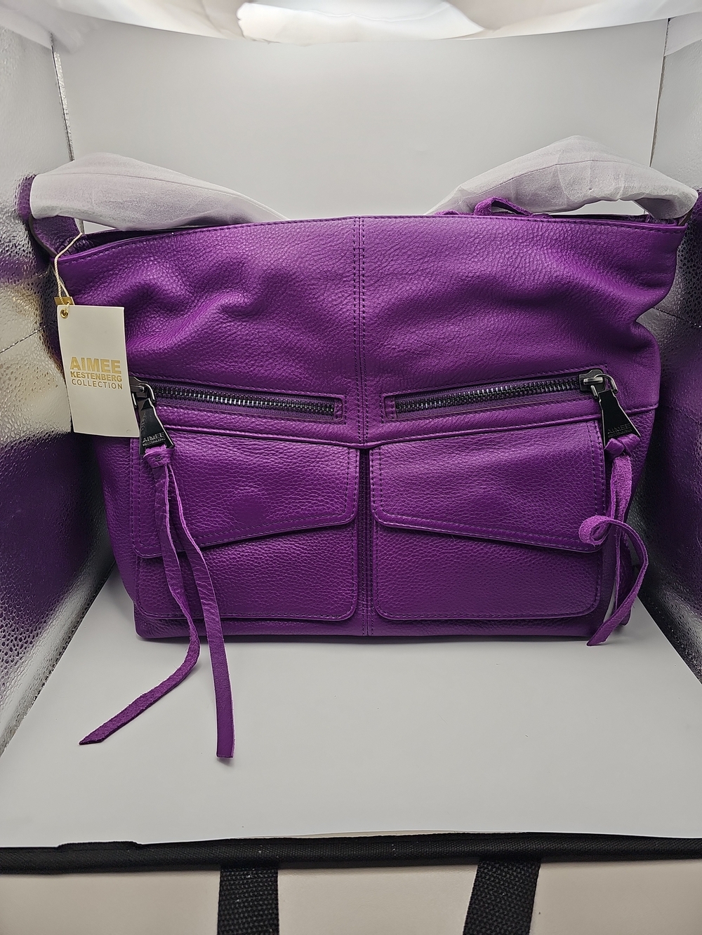 AIMEE KESTENBERG Purple Leather Shoulder Bag - NEW OLD STOCK